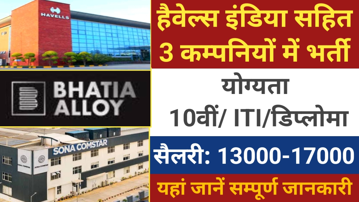 Havells India 3 Companies Campus Placement